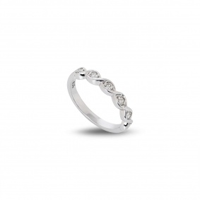 White Gold Half Eternity Diamond Ring 0.15ct